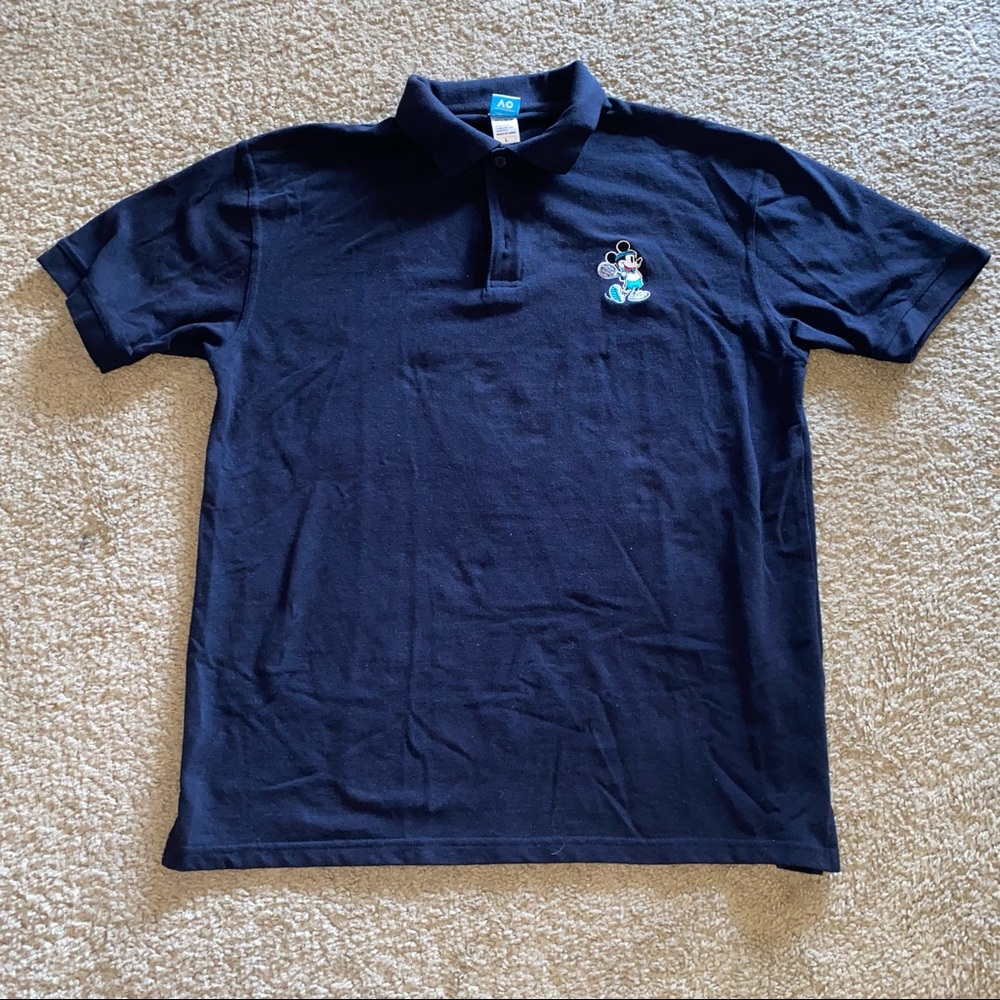 Disney Play Australia Open 2018 Polo Shirt Embroidered Mickey Size Large.